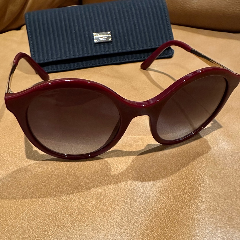 Dolce & Gabbana Round Red Sunglasses